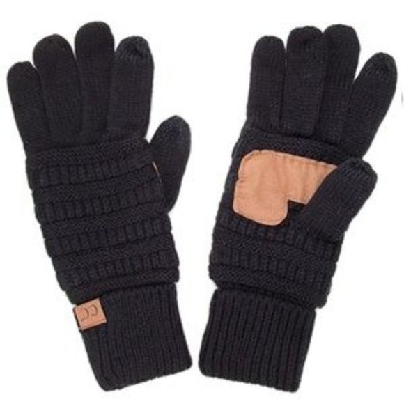 C.C 3pc Knit Warm Pom Beanie Gloves Scarves Set main image 4
